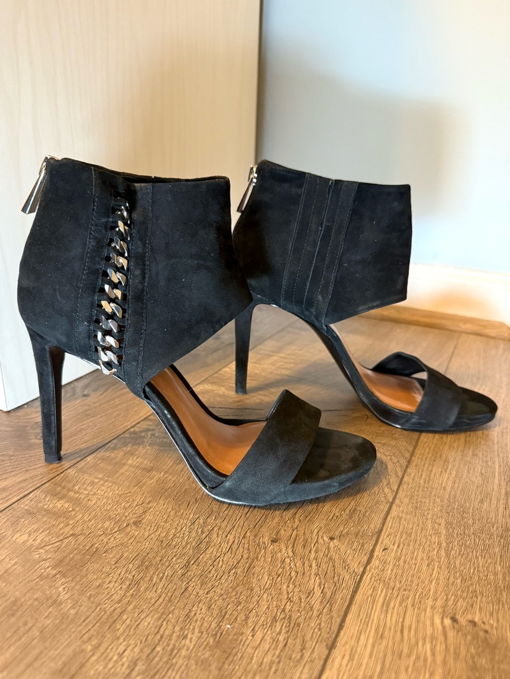 Women’s Vince Camuto Black Suede Open Toe High Heel